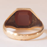 Anello vintage da sigillo in oro 14K con agata, anni ‘50/‘60