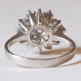 Vintage Gänseblümchenring aus Platin mit Diamanten (ca. 0.75 ctw), 60er