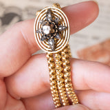 Antikes Armband aus 18 Karat Gold und Silber mit Diamanten im Rosenschliff, Ende des 800. Jahrhunderts
