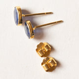 Винтажные серьги из 18-каратного золота с голубыми сапфирами, 70-е годы