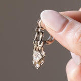 Art-Deco-Platinohrringe mit Diamanten im alten Minenschliff (ca. 0.30 Karat) und Diamanten im Rosettenschliff, 30er Jahre