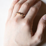 🥀 Veretta vintage in oro 18K con granati, anni ‘40/‘50