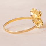 Anello vintage in oro giallo 18K a forma di fiore, anni ‘70/‘80
