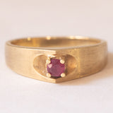 Anello vintage da uomo in oro 14K con rubino, anni ‘70