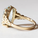 Anello vintage in oro 14K con acquamarina (4ct ca.), anni ‘60