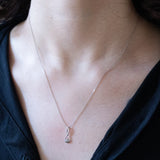 Vintage 9K Weißgold Halskette mit 9K Weißgold Anhänger mit Diamanten, 80er / 90er Jahre