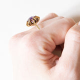 Anello vintage in oro giallo 14K con ametista (1.70ct ca.), anni ‘60/‘70