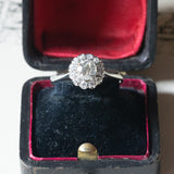 Vintage Gänseblümchenring aus 18 Karat Weißgold mit Diamanten (ca. 0.86 ctw), 70er Jahre