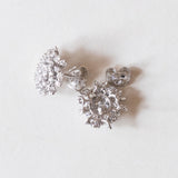 Vintage 18K white gold earrings with diamonds (approx.1.20ctw), 60s / 70s