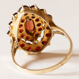 Los mit Vintage-Ring aus 10-karätigem Gold mit Granaten und Anhänger aus 8-karätigem Gold mit Granaten und Perle, 60er/70er Jahre