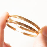 Vintage 9K Gold Hohlrohr Creolen, 70er Jahre