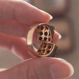 Vintage 18K gold ring with garnets, 70s / 80s