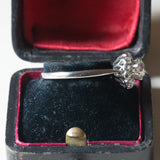Vintage Gänseblümchenring aus 18 Karat Weißgold mit Diamanten (ca. 0.86 ctw), 70er Jahre