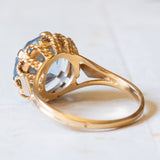 Vintage cocktail ring in 18K gold with blue spinel, 60s / 70s