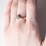 Antique 18K gold solitaire with old European cut diamond (approx. 0.90ct), 30s/40s