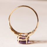 Anello vintage in oro 9K con ametista (2.20ct ca.), anni ‘70/‘80