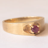 Anello vintage da uomo in oro 14K con rubino, anni ‘70