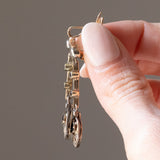 Antike Ohrringe aus 18 Karat Gelbgold und Silber mit Saphiren und Diamanten im Rosenschliff, Anfang des 900. Jahrhunderts