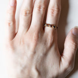 🥀 Veretta vintage in oro 18K con granati, anni ‘40/‘50