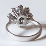 Anello vintage in oro bianco 9K con tormalina e diamanti (0.24ctw ca.), anni ‘70