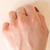 Vintage Ring aus 18 Karat Gelbgold und Weißgold mit Smaragd, 60er/70er Jahre