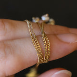 Vintage 8K gold beaded necklace, 50s