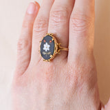 Anello vintage in oro giallo 18K con mosaico, anni ‘70/‘80