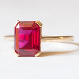 Vintage Ring aus 18 Karat Gelbgold mit synthetischem Rubin (ca. 2.70 ct), 60er Jahre