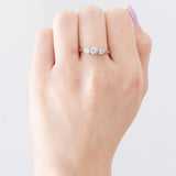 Antike 18-karätige Gelbgold- und Platin-Diamanttrilogie im Alteuropäischen Schliff (ca. 0.47 ctw), 10er/20er Jahre