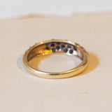 Vintage 14K gold ring with sapphires (0.16ctw approx.), 1960s / 1970s