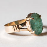 🐍 Vintage Solitär aus 14 Karat Gold mit Smaragd, 40er / 50er Jahre