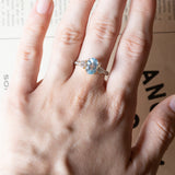 Vintage 18K gold ring with synthetic blue spinel and white stones, 1980s