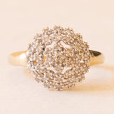 Vintage Diamantring aus 9 Karat Gelb- und Weißgold (ca. 0.40 Karat), 60er/70er Jahre