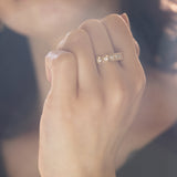 Vintage 14K gold ring with brilliant cut diamonds (0.35ctw approx.), 70s