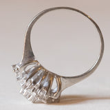 Vintage Gänseblümchenring aus Platin mit Diamanten (ca. 0.75 ctw), 60er