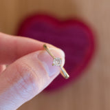 Vintage 14K gold solitaire with diamond (0.25ct approx.), 60s / 70s