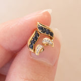 Vintage Ohrringe aus 18 Karat Gold mit Saphiren und Diamanten, 60er/70er Jahre