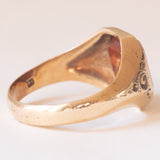 Anello vintage da sigillo in oro 14K con agata, anni ‘50/‘60