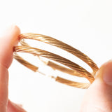 Vintage 9K Gold Hohlrohr Creolen, 70er Jahre
