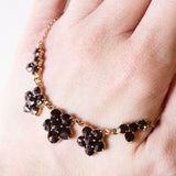 Collana vintage in oro 8K con granati, anni ‘50/‘60