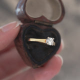 Vintage 14K gold solitaire with a brilliant cut diamond of approx.0.38ct, 70s