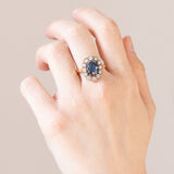 Vintage Ring aus 18 Karat Gold mit Saphiren (ca. 1.90 ctw) und Diamanten (ca. 1.30 ctw), 70er Jahre