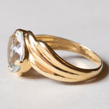 Anello vintage in oro giallo 18K con acquamarina (1.80ct ca.), anni ‘60