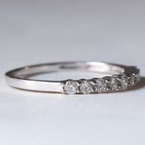 Vintage 9K white gold ring with brilliant cut diamonds (approx. 0.36ctw), 70s