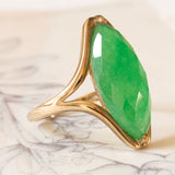 🍃Vintage Jadering aus 8K Gelbgold, 60er Jahre