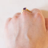 Anello vintage in oro giallo 18K con ametista (1.10ct ca.), anni ‘60