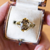 Vintage 14K Gold Citrin Quarz Cocktail Ring, 70er Jahre