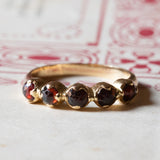 🥀 Veretta vintage in oro 18K con granati, anni ‘40/‘50