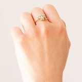 Vintage Ring aus 18 Karat Gelbgold mit Diamanten im Brillantschliff (ca. 0.22 Karat), 70er Jahre