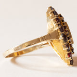 Los mit Vintage-Ring aus 10-karätigem Gold mit Granaten und Anhänger aus 8-karätigem Gold mit Granaten und Perle, 60er/70er Jahre